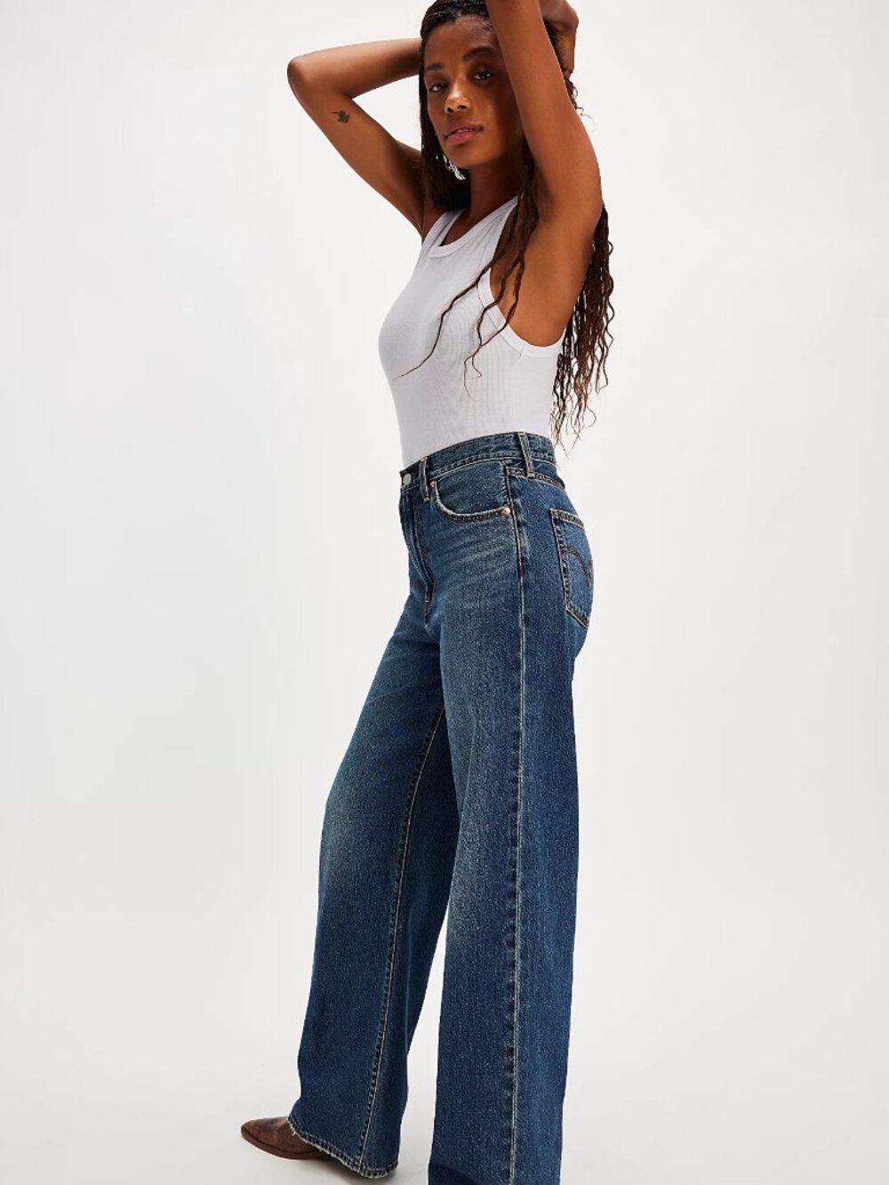 Free People Levi's Ribcage Wide-Leg Jeans 26 - Picture 4 of 13